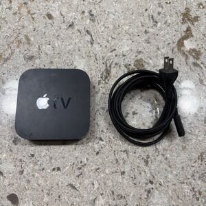 Apple TV 2nd Gen Media Streamer Black w Power Cable HDMI Output